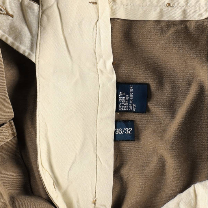 Ralph Lauren POLO by Ralph Lauren ETHAN PANT Two-pleat chino pants for men, size W36 cotton Beige type Vintage Second Hand