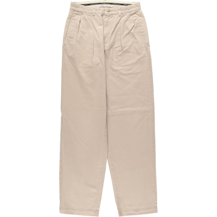 Ralph Lauren Polo Ralph Lauren Two-Pleat Chino Pants, Men's Size W29 (approx.) cotton Beige type Vintage Second Hand