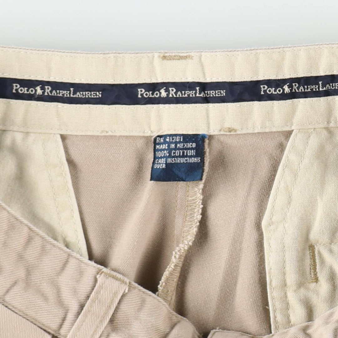 Ralph Lauren Polo Ralph Lauren Two-Pleat Chino Pants, Men's Size W29 (approx.) cotton Beige type Vintage Second Hand