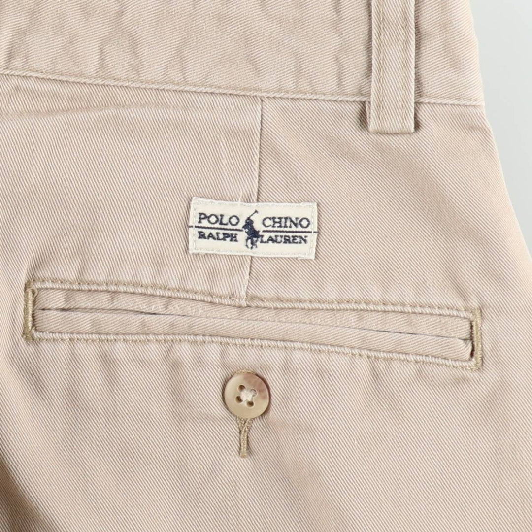 Ralph Lauren Polo Ralph Lauren Two-Pleat Chino Pants, Men's Size W29 (approx.) cotton Beige type Vintage Second Hand