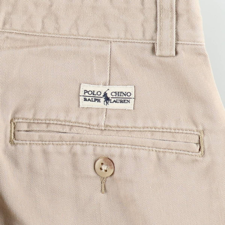 Ralph Lauren Polo Ralph Lauren Two-Pleat Chino Pants, Men's Size W29 (approx.) cotton Beige type Vintage Second Hand