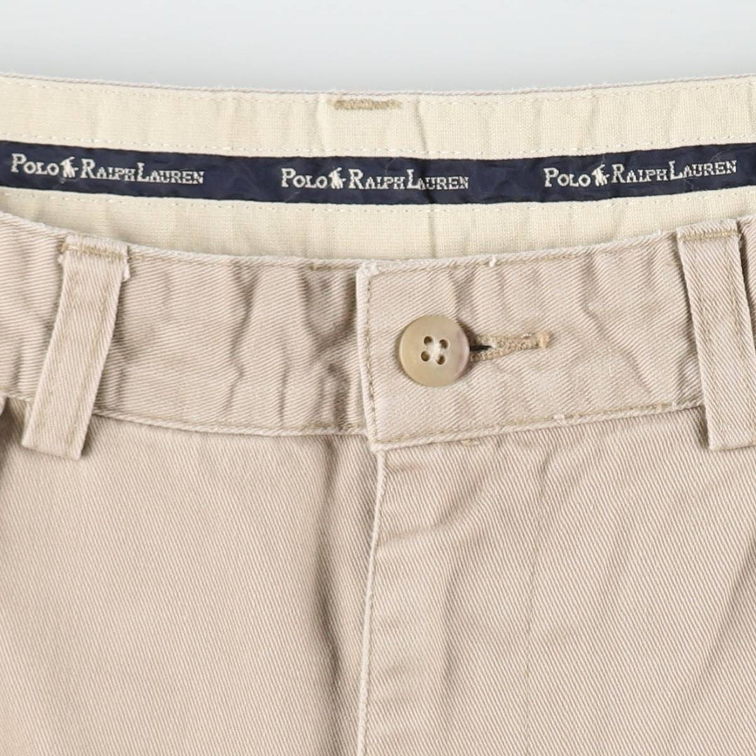 Ralph Lauren Polo Ralph Lauren Two-Pleat Chino Pants, Men's Size W29 (approx.) cotton Beige type Vintage Second Hand