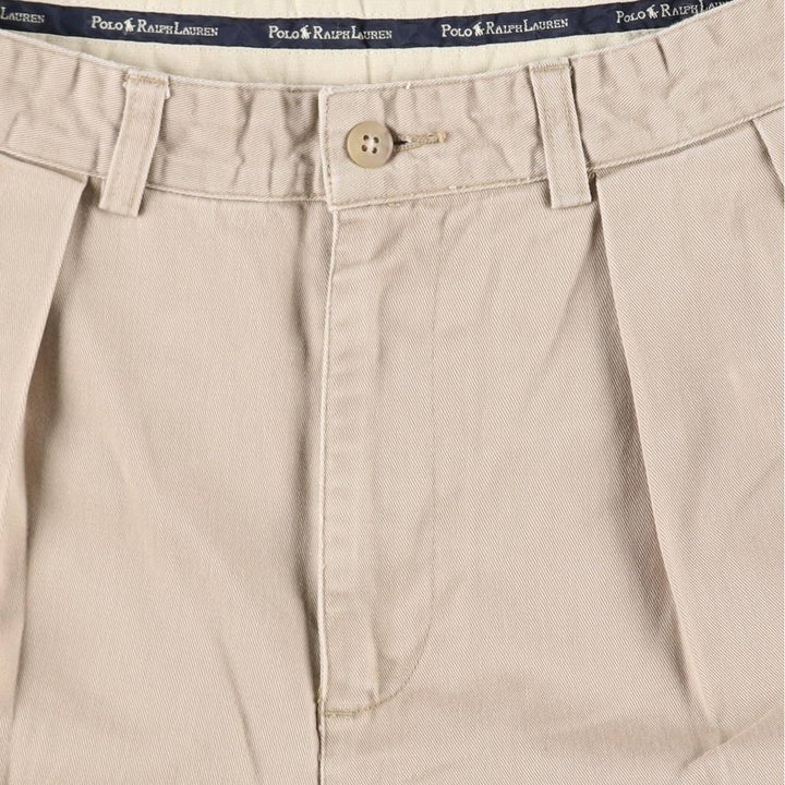 Ralph Lauren Polo Ralph Lauren Two-Pleat Chino Pants, Men's Size W29 (approx.) cotton Beige type Vintage Second Hand