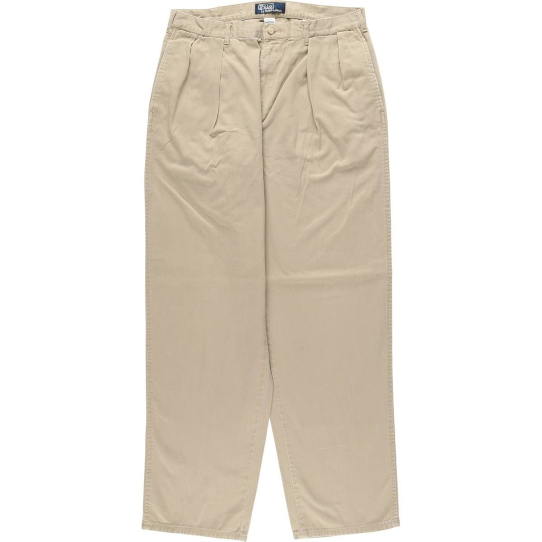 Ralph Lauren POLO by Ralph Lauren Two-pleat Chino Pants for Men, W32 equivalent cotton Beige type Vintage Second Hand
