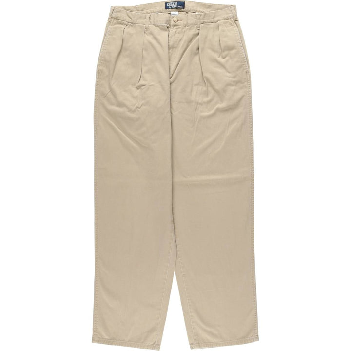 Ralph Lauren POLO by Ralph Lauren Two-pleat Chino Pants for Men, W32 equivalent cotton Beige type Vintage Second Hand