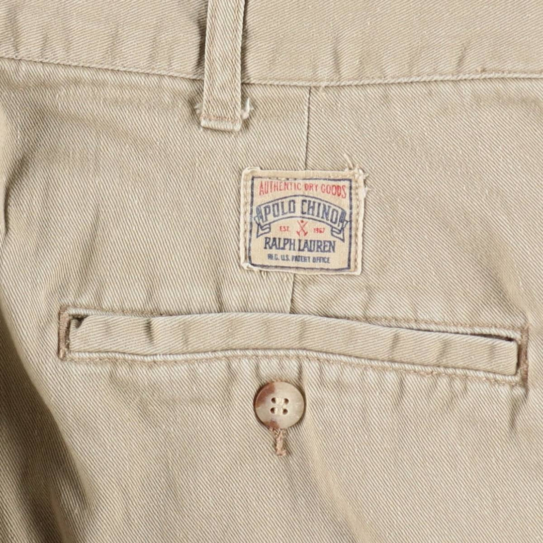 Ralph Lauren POLO by Ralph Lauren Two-pleat Chino Pants for Men, W32 equivalent cotton Beige type Vintage Second Hand