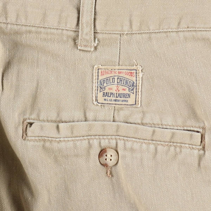 Ralph Lauren POLO by Ralph Lauren Two-pleat Chino Pants for Men, W32 equivalent cotton Beige type Vintage Second Hand
