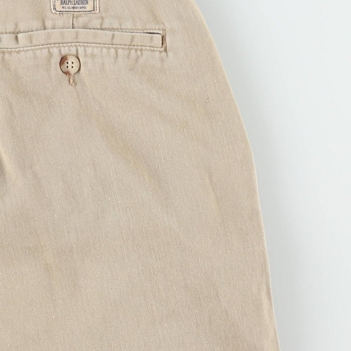 Ralph Lauren POLO by Ralph Lauren Two-pleat Chino Pants for Men, W32 equivalent cotton Beige type Vintage Second Hand
