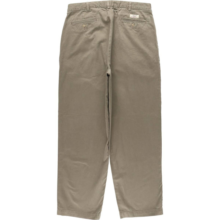 Ralph Lauren POLO by Ralph Lauren ANDREW PANT, two-pleat chino pants, men's, W35 equivalent cotton gray type Vintage Second Hand