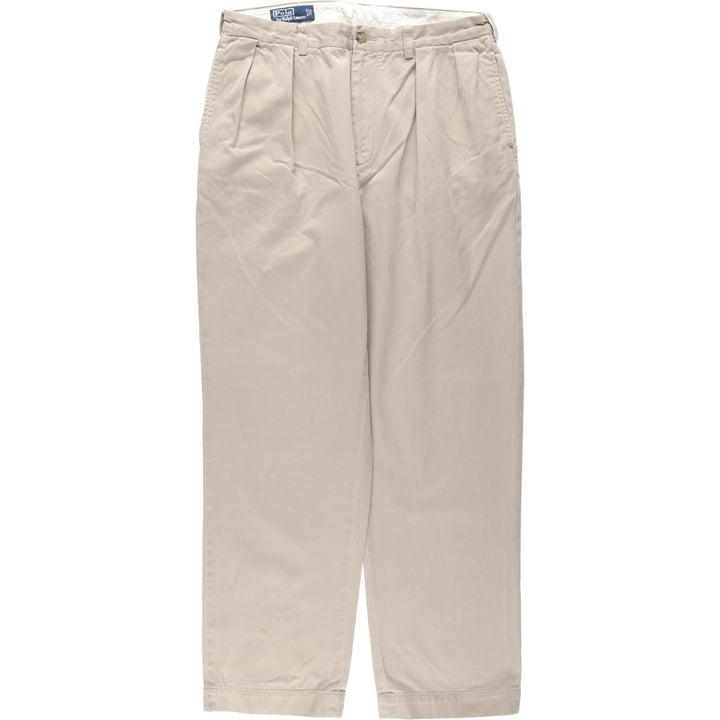 Ralph Lauren POLO by Ralph Lauren ANDREW PANT Two-pleat chino pants for men, equivalent to W33 cotton Beige type Vintage Second Hand