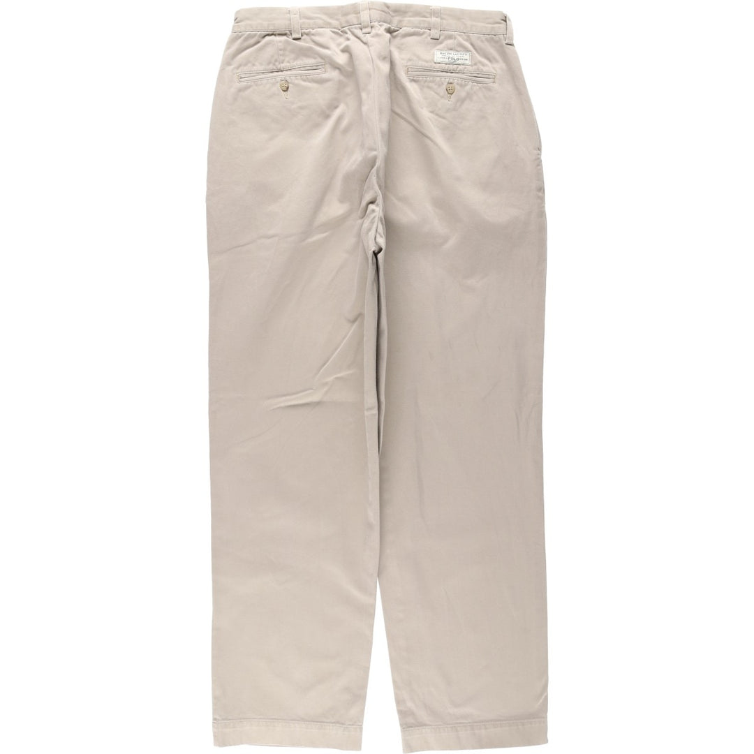 Ralph Lauren POLO by Ralph Lauren ANDREW PANT Two-pleat chino pants for men, equivalent to W33 cotton Beige type Vintage Second Hand