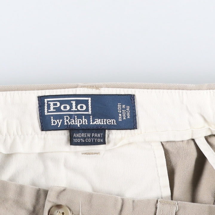 Ralph Lauren POLO by Ralph Lauren ANDREW PANT Two-pleat chino pants for men, equivalent to W33 cotton Beige type Vintage Second Hand