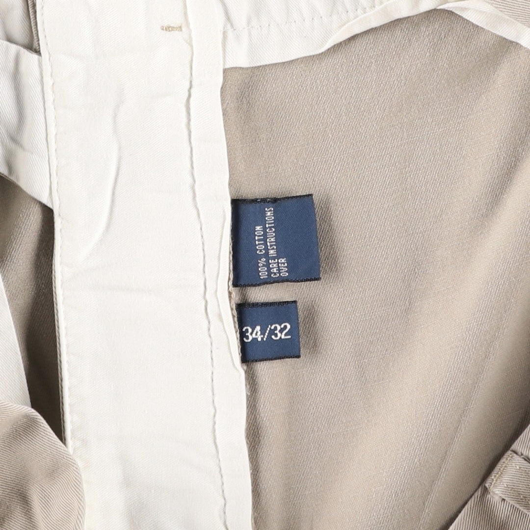 Ralph Lauren POLO by Ralph Lauren ANDREW PANT Two-pleat chino pants for men, equivalent to W33 cotton Beige type Vintage Second Hand