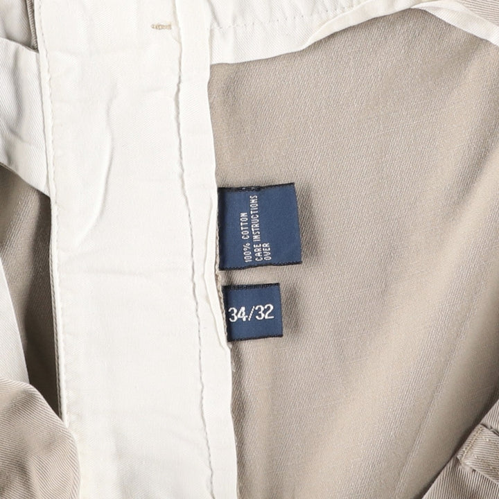 Ralph Lauren POLO by Ralph Lauren ANDREW PANT Two-pleat chino pants for men, equivalent to W33 cotton Beige type Vintage Second Hand
