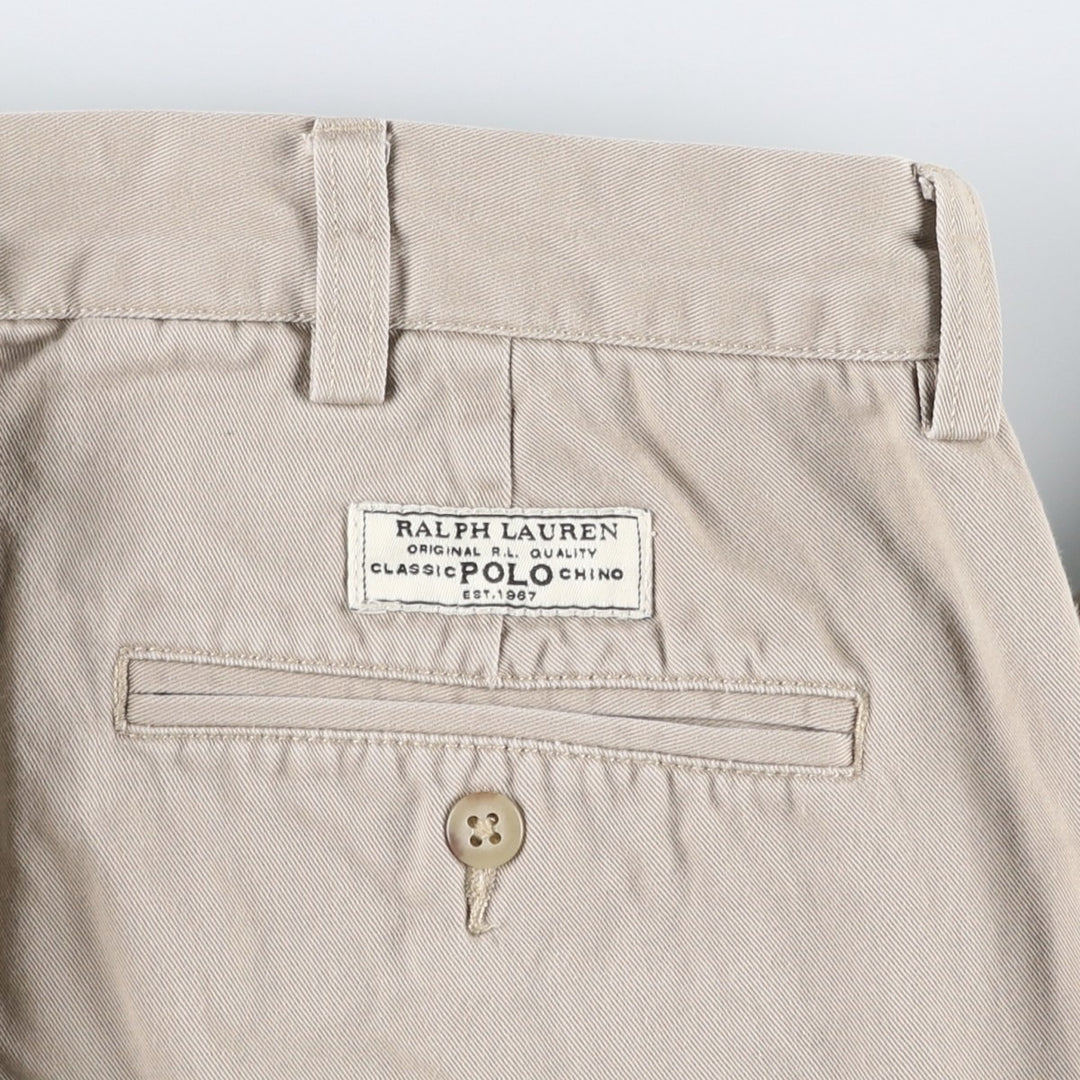 Ralph Lauren POLO by Ralph Lauren ANDREW PANT Two-pleat chino pants for men, equivalent to W33 cotton Beige type Vintage Second Hand