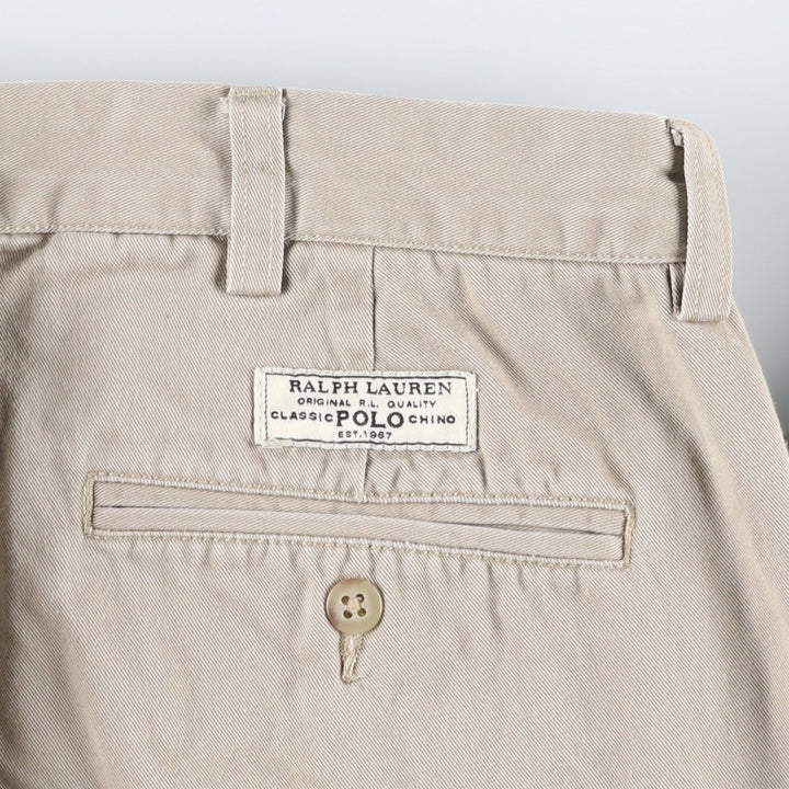 Ralph Lauren POLO by Ralph Lauren ANDREW PANT Two-pleat chino pants for men, equivalent to W33 cotton Beige type Vintage Second Hand