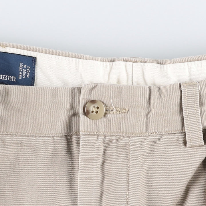 Ralph Lauren POLO by Ralph Lauren ANDREW PANT Two-pleat chino pants for men, equivalent to W33 cotton Beige type Vintage Second Hand