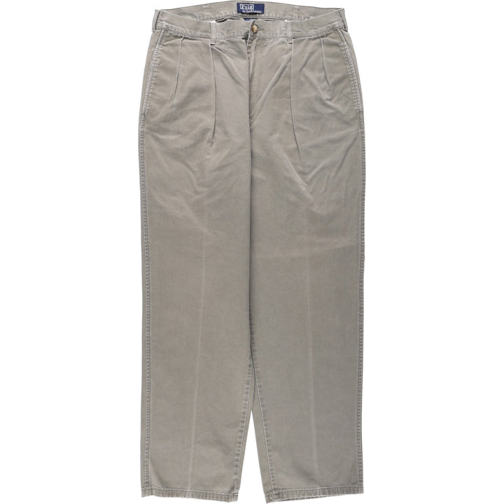 Ralph Lauren POLO by Ralph Lauren Two-pleat Chino Pants for Men, W34 equivalent cotton Khaki type Vintage Second Hand