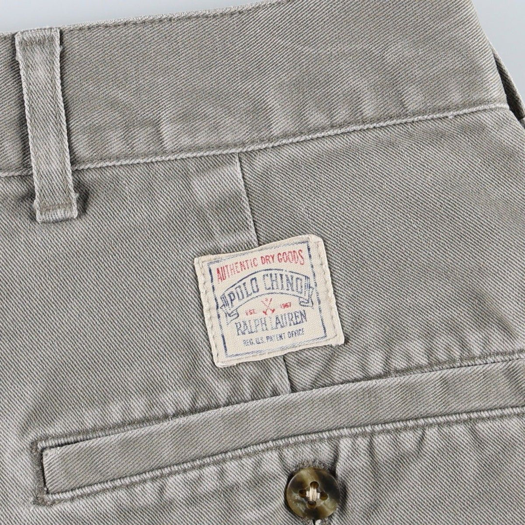 Ralph Lauren POLO by Ralph Lauren Two-pleat Chino Pants for Men, W34 equivalent cotton Khaki type Vintage Second Hand