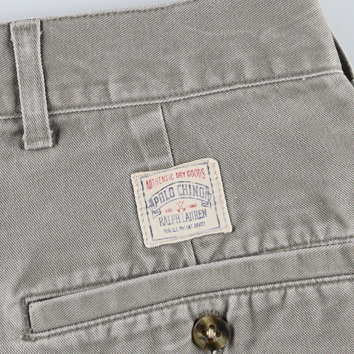 Ralph Lauren POLO by Ralph Lauren Two-pleat Chino Pants for Men, W34 equivalent cotton Khaki type Vintage Second Hand