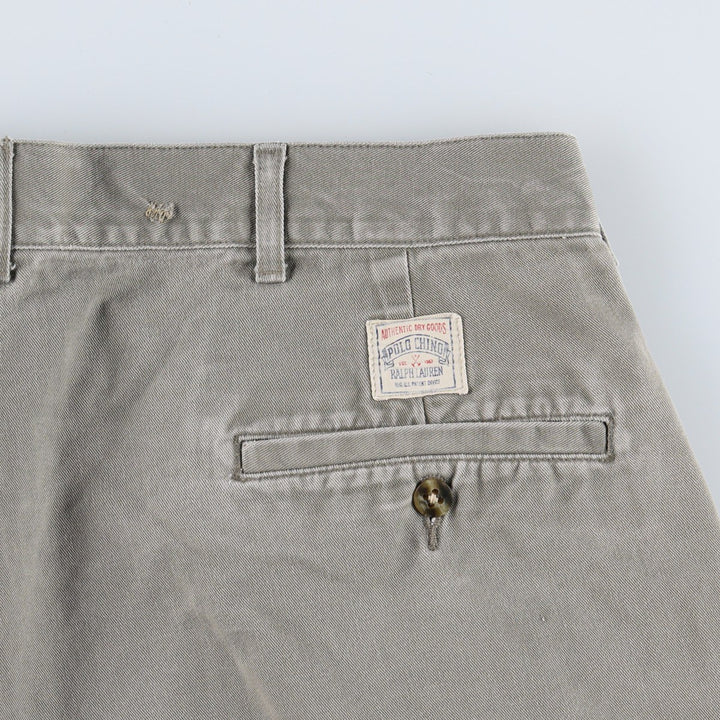 Ralph Lauren POLO by Ralph Lauren Two-pleat Chino Pants for Men, W34 equivalent cotton Khaki type Vintage Second Hand