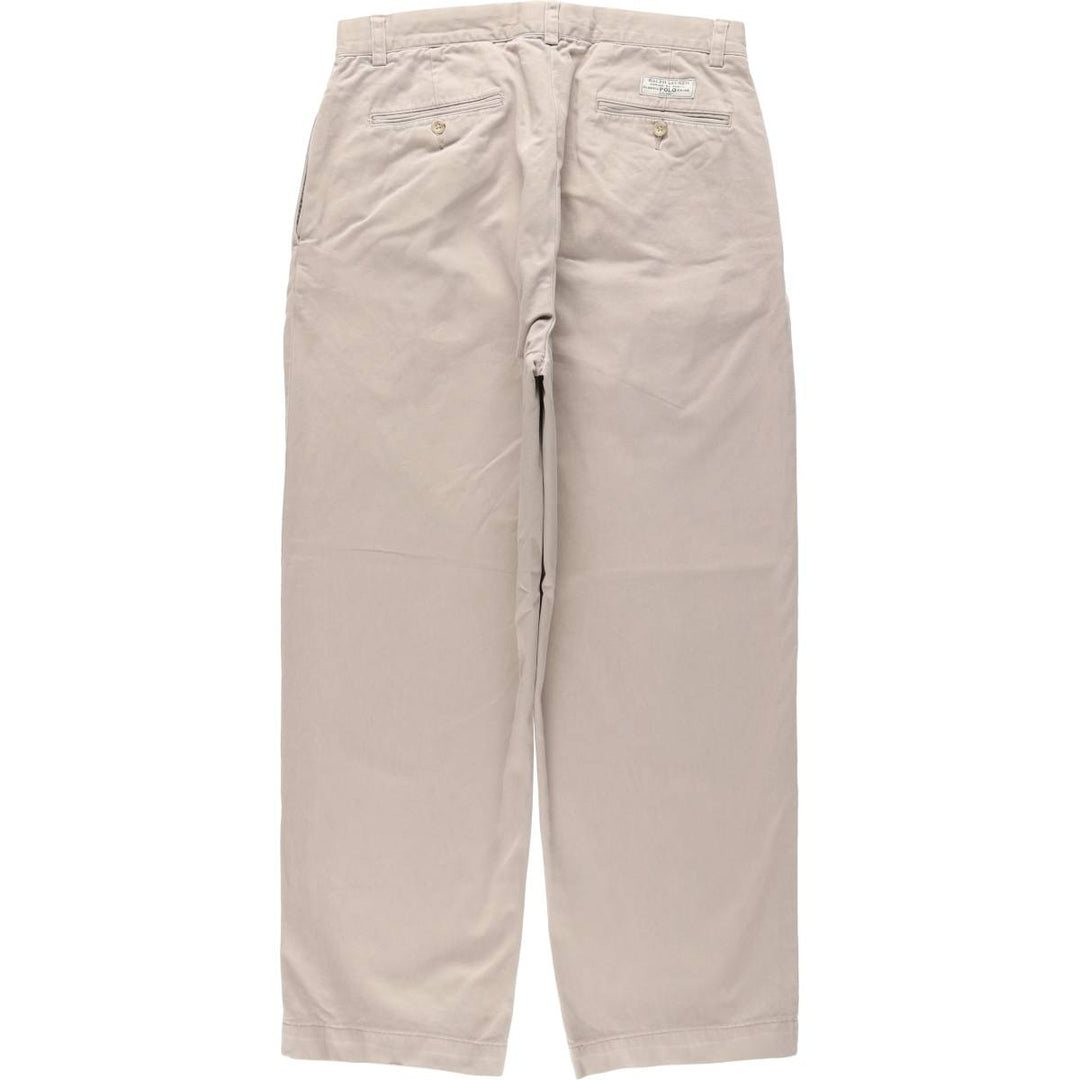Ralph Lauren POLO by Ralph Lauren ANDREW PANT Two-pleat chino pants for men, equivalent to W33 cotton Beige type Vintage Second Hand