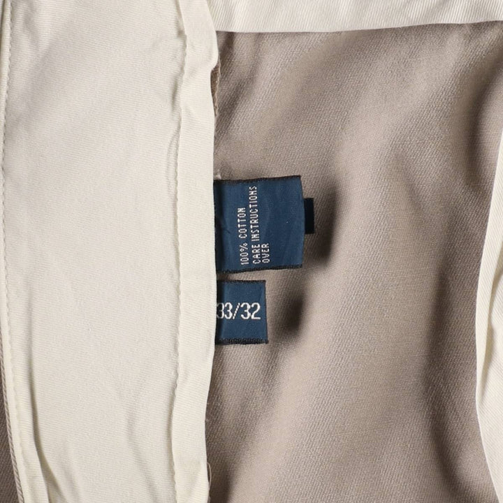 Ralph Lauren POLO by Ralph Lauren ANDREW PANT Two-pleat chino pants for men, equivalent to W33 cotton Beige type Vintage Second Hand