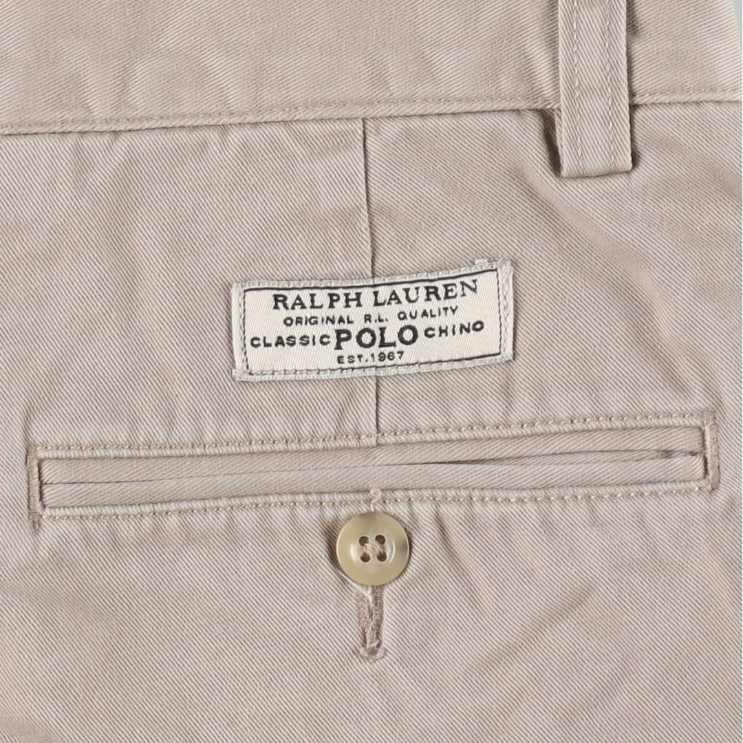 Ralph Lauren POLO by Ralph Lauren ANDREW PANT Two-pleat chino pants for men, equivalent to W33 cotton Beige type Vintage Second Hand