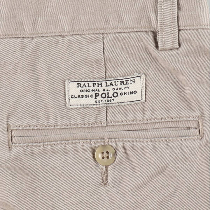 Ralph Lauren POLO by Ralph Lauren ANDREW PANT Two-pleat chino pants for men, equivalent to W33 cotton Beige type Vintage Second Hand