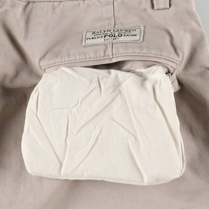 Ralph Lauren POLO by Ralph Lauren ANDREW PANT Two-pleat chino pants for men, equivalent to W33 cotton Beige type Vintage Second Hand