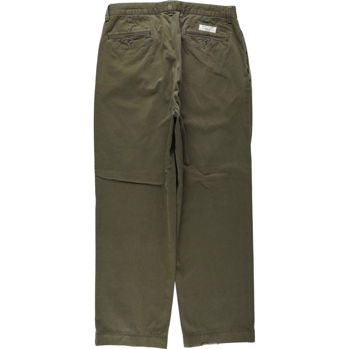 Ralph Lauren POLO by Ralph Lauren ANDREW PANT, two-pleat chino pants, men's, W32 equivalent cotton Khaki type Vintage Second Hand