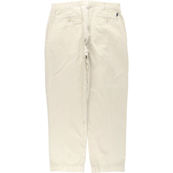 Ralph Lauren POLO by Ralph Lauren ETHAN PANT Two-pleat chino pants for men, size W34 cotton unbleached Vintage Second Hand