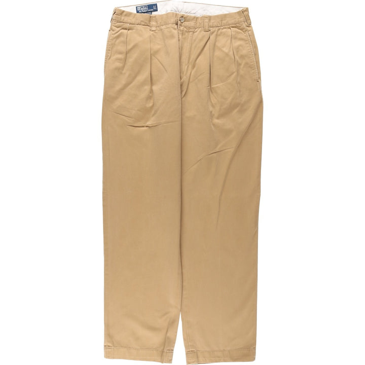 Ralph Lauren POLO by Ralph Lauren ANDREW PANT Two-pleat chino pants for men, equivalent to W34 cotton Beige type Vintage Second Hand