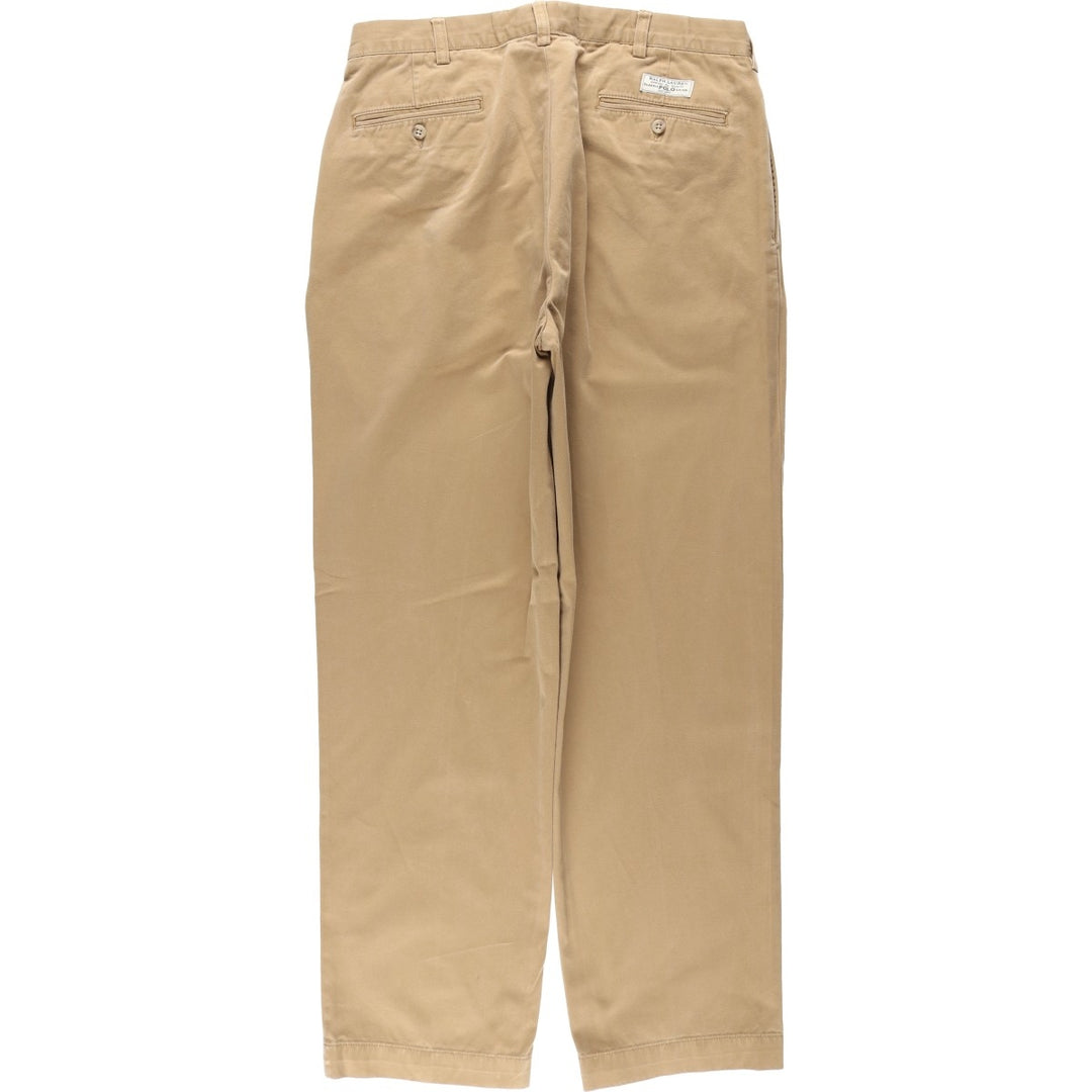 Ralph Lauren POLO by Ralph Lauren ANDREW PANT Two-pleat chino pants for men, equivalent to W34 cotton Beige type Vintage Second Hand