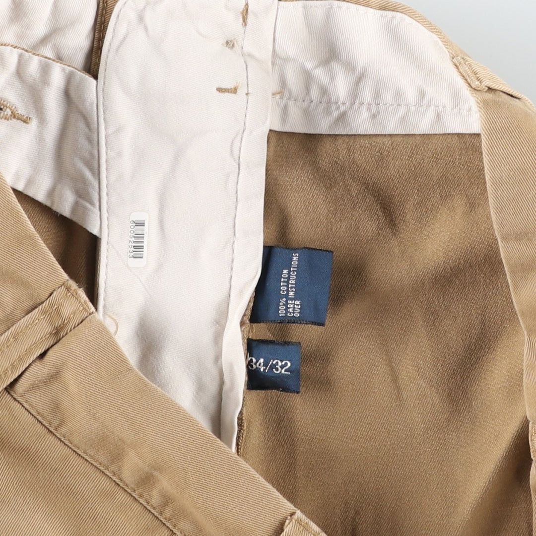 Ralph Lauren POLO by Ralph Lauren ANDREW PANT Two-pleat chino pants for men, equivalent to W34 cotton Beige type Vintage Second Hand