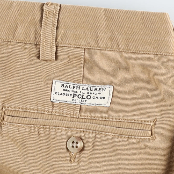 Ralph Lauren POLO by Ralph Lauren ANDREW PANT Two-pleat chino pants for men, equivalent to W34 cotton Beige type Vintage Second Hand