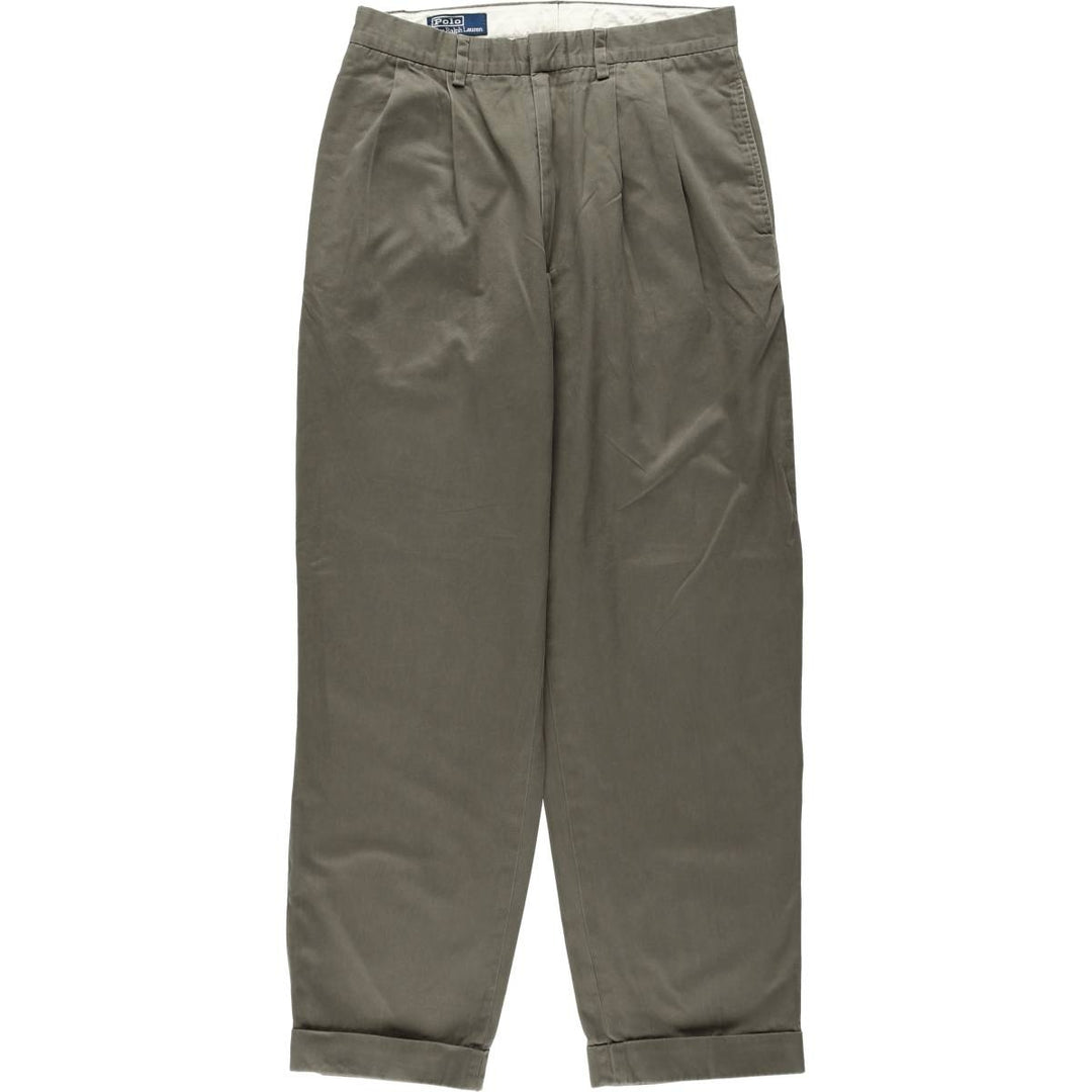 Ralph Lauren POLO by Ralph Lauren Two-pleat Chino Pants for Men, W30 equivalent cotton Beige type Vintage Second Hand