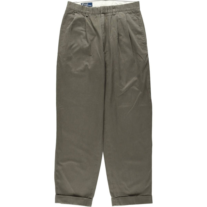 Ralph Lauren POLO by Ralph Lauren Two-pleat Chino Pants for Men, W30 equivalent cotton Beige type Vintage Second Hand