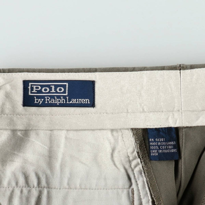 Ralph Lauren POLO by Ralph Lauren Two-pleat Chino Pants for Men, W30 equivalent cotton Beige type Vintage Second Hand