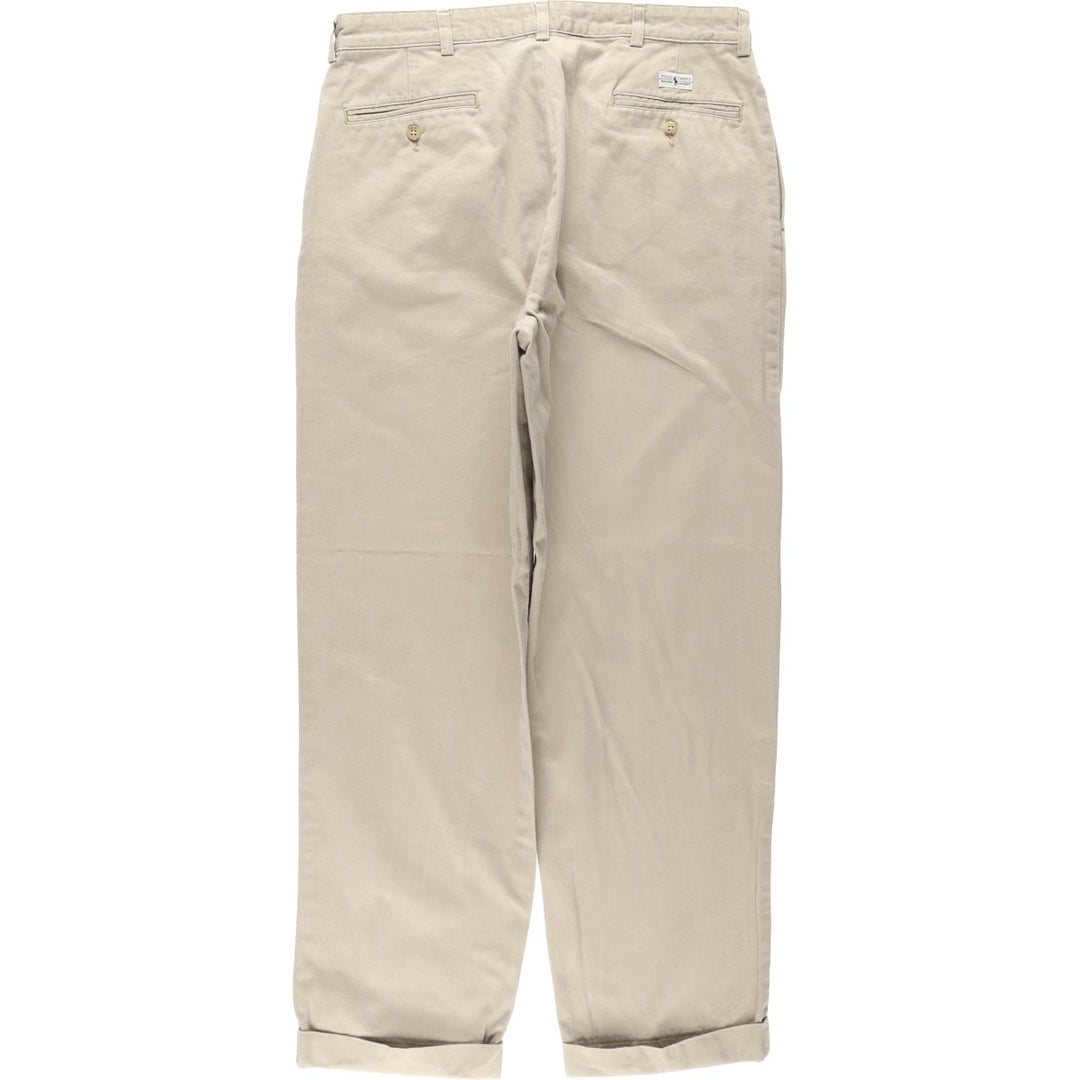 Ralph Lauren Polo Ralph Lauren HAMMOND PANT Two-pleat Chino Pants Men's W33 equivalent cotton Beige type Vintage Second Hand