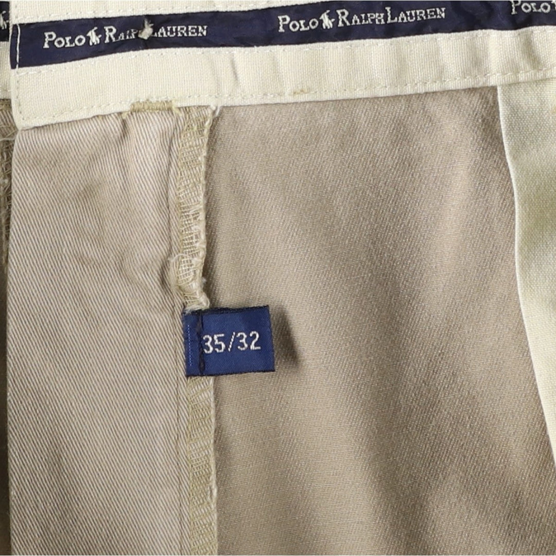 Ralph Lauren Polo Ralph Lauren HAMMOND PANT Two-pleat Chino Pants Men's W33 equivalent cotton Beige type Vintage Second Hand