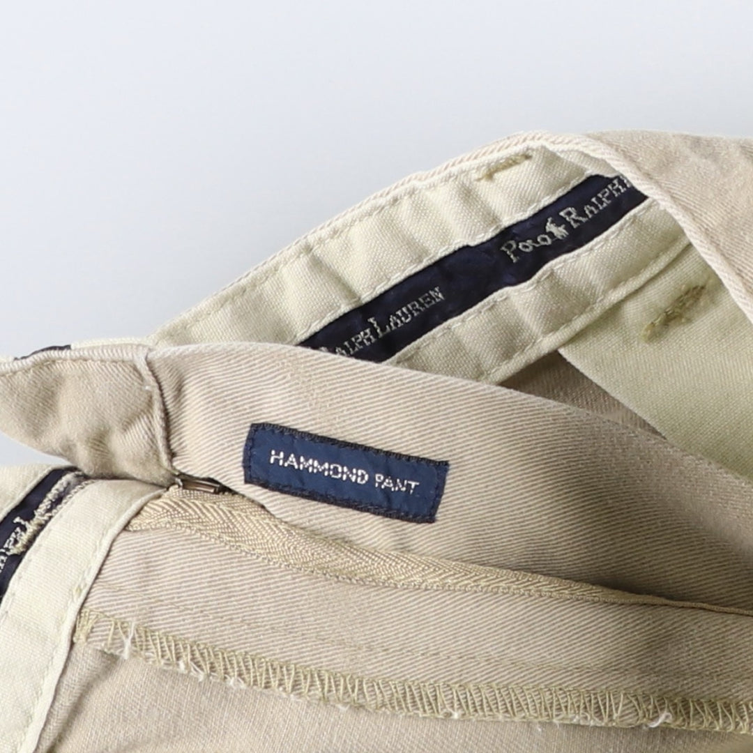 Ralph Lauren Polo Ralph Lauren HAMMOND PANT Two-pleat Chino Pants Men's W33 equivalent cotton Beige type Vintage Second Hand