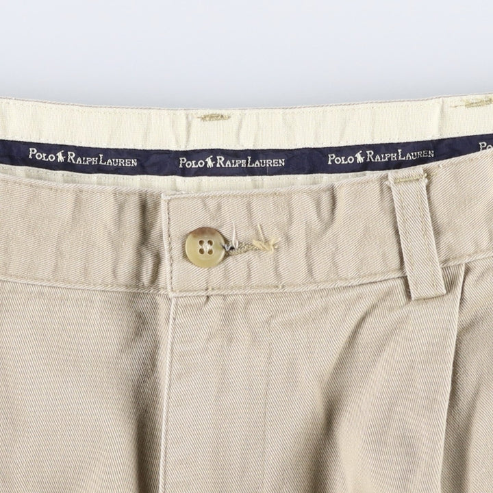 Ralph Lauren Polo Ralph Lauren HAMMOND PANT Two-pleat Chino Pants Men's W33 equivalent cotton Beige type Vintage Second Hand
