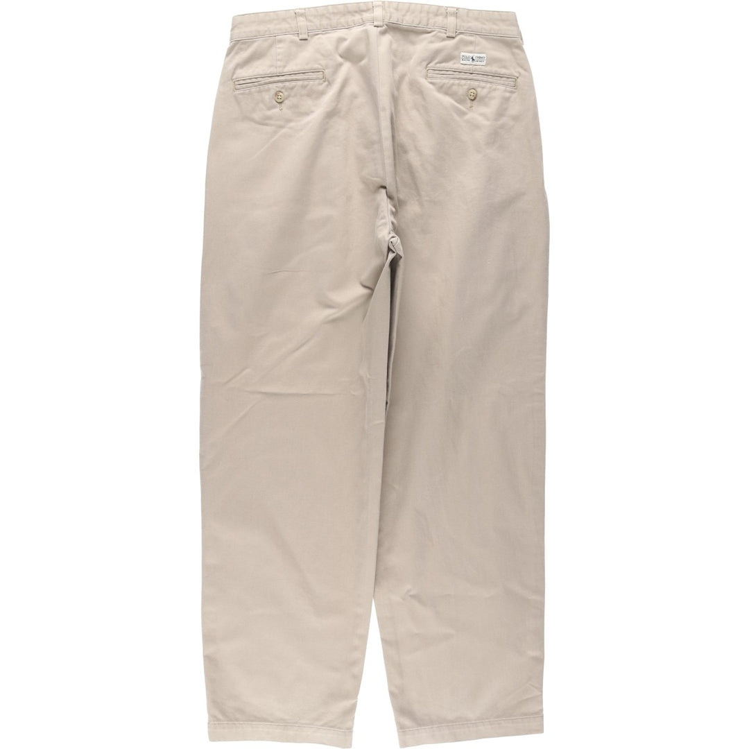 Ralph Lauren Polo Ralph Lauren Andrew Pant Two-pleat Chino Pants Men's Size W33 cotton Beige type Vintage Second Hand