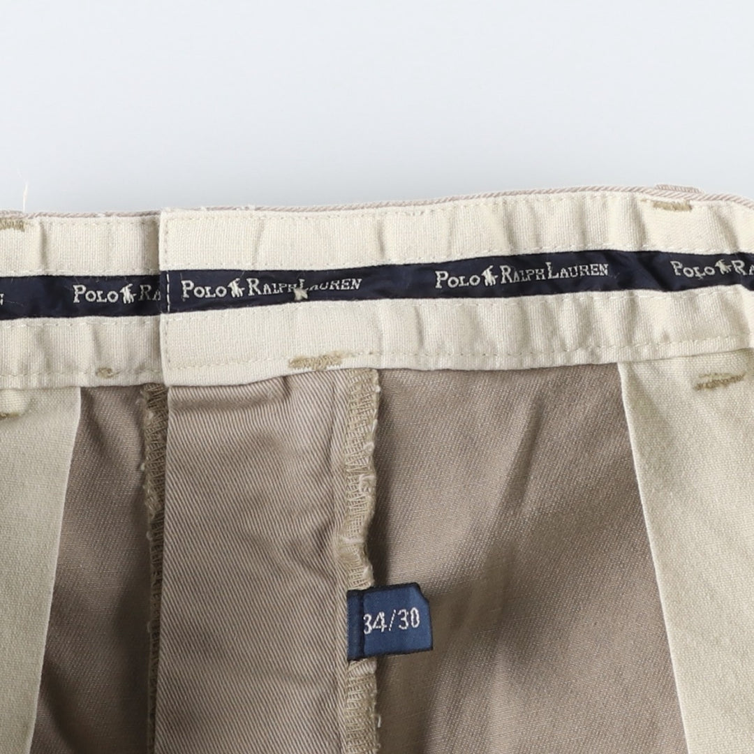 Ralph Lauren Polo Ralph Lauren Andrew Pant Two-pleat Chino Pants Men's Size W33 cotton Beige type Vintage Second Hand