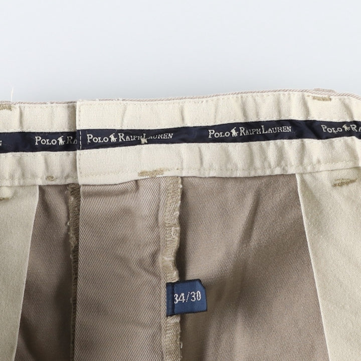 Ralph Lauren Polo Ralph Lauren Andrew Pant Two-pleat Chino Pants Men's Size W33 cotton Beige type Vintage Second Hand