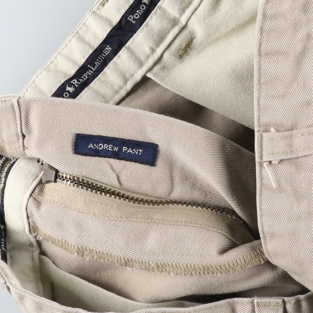 Ralph Lauren Polo Ralph Lauren Andrew Pant Two-pleat Chino Pants Men's Size W33 cotton Beige type Vintage Second Hand