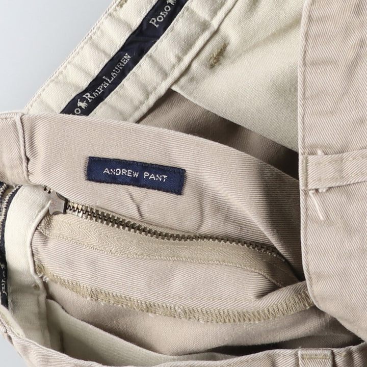 Ralph Lauren Polo Ralph Lauren Andrew Pant Two-pleat Chino Pants Men's Size W33 cotton Beige type Vintage Second Hand