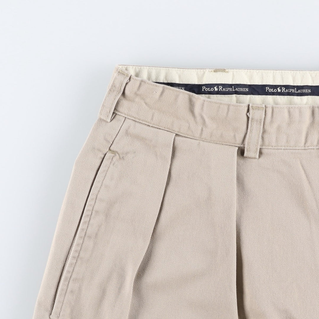 Ralph Lauren Polo Ralph Lauren Andrew Pant Two-pleat Chino Pants Men's Size W33 cotton Beige type Vintage Second Hand