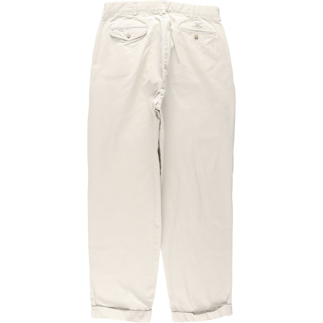 Ralph Lauren POLO by Ralph Lauren HAMMOND PANT, two-pleat chino pants, men's, w34 equivalent cotton Beige type Vintage Second Hand